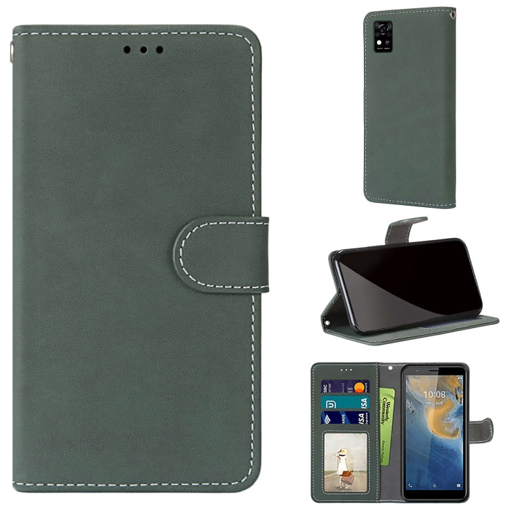 For ZTE Blade A31 Retro Frosted Horizontal Flip PU Leather Case with Holder & Card Slots & Wallet & Photo Frame