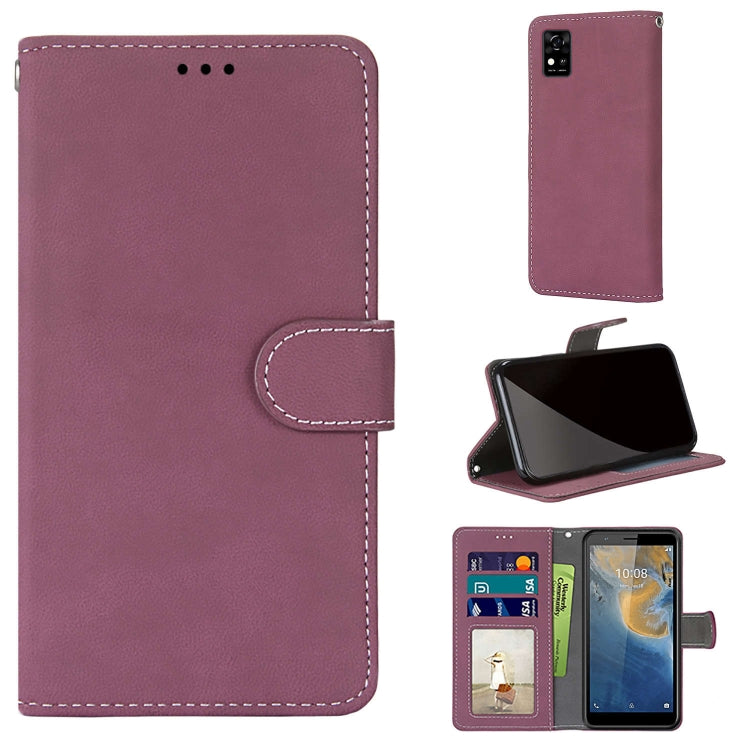 For ZTE Blade A31 Retro Frosted Horizontal Flip PU Leather Case with Holder & Card Slots & Wallet & Photo Frame
