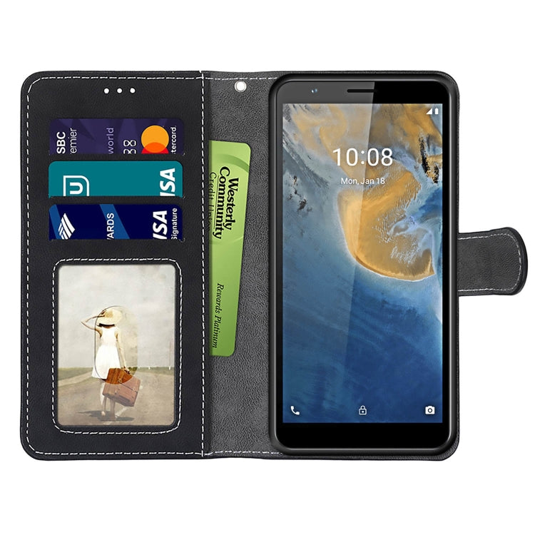 For ZTE Blade A31 Retro Frosted Horizontal Flip PU Leather Case with Holder & Card Slots & Wallet & Photo Frame