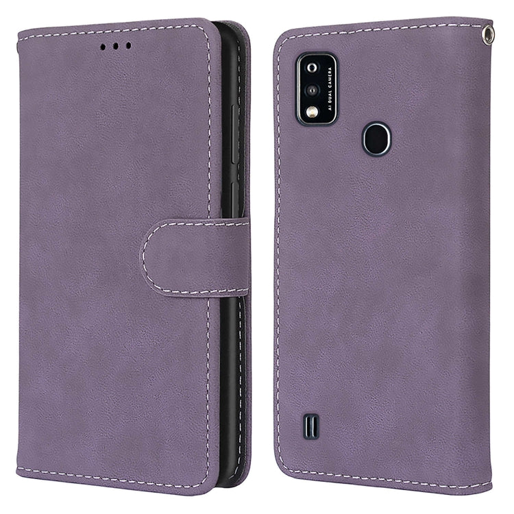 For ZTE Blade A51 Retro Frosted Horizontal Flip PU Leather Case with Holder & Card Slots & Wallet & Photo Frame
