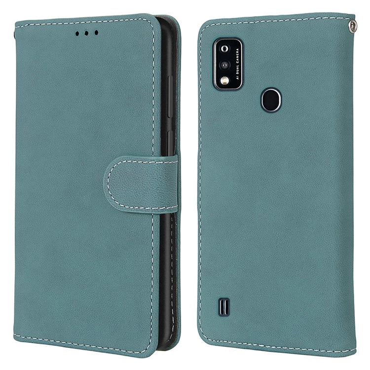 For ZTE Blade A51 Retro Frosted Horizontal Flip PU Leather Case with Holder & Card Slots & Wallet & Photo Frame