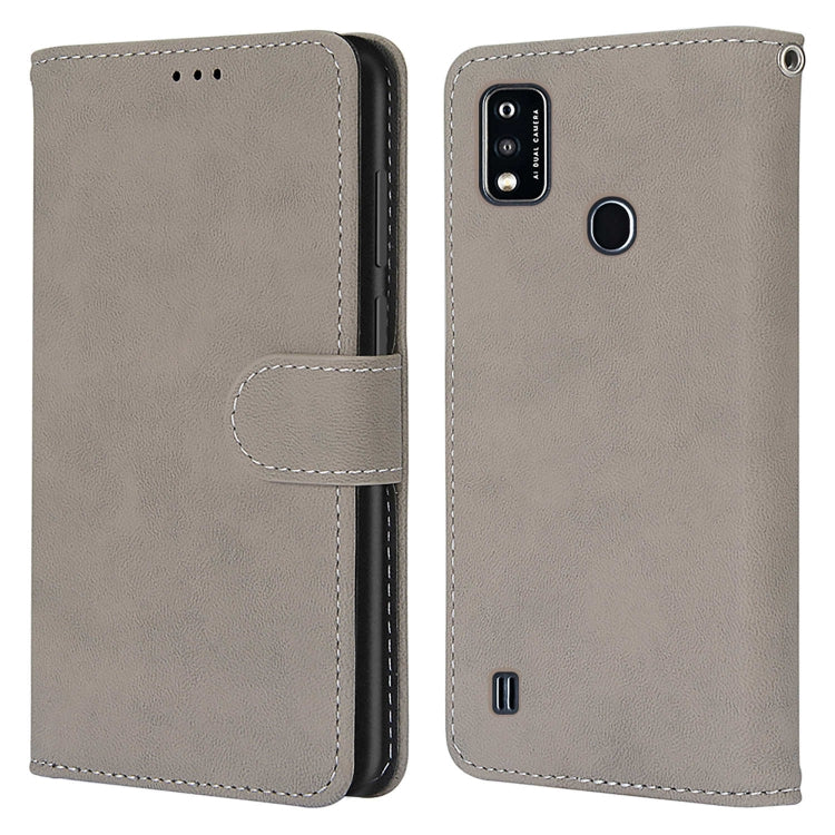 For ZTE Blade A51 Retro Frosted Horizontal Flip PU Leather Case with Holder & Card Slots & Wallet & Photo Frame