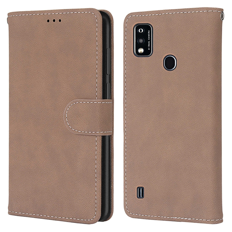 For ZTE Blade A51 Retro Frosted Horizontal Flip PU Leather Case with Holder & Card Slots & Wallet & Photo Frame