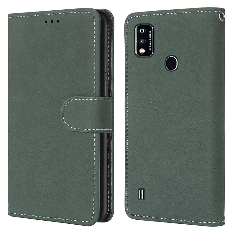 For ZTE Blade A51 Retro Frosted Horizontal Flip PU Leather Case with Holder & Card Slots & Wallet & Photo Frame