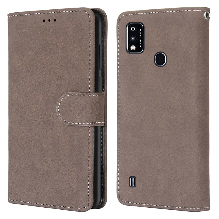 For ZTE Blade A51 Retro Frosted Horizontal Flip PU Leather Case with Holder & Card Slots & Wallet & Photo Frame