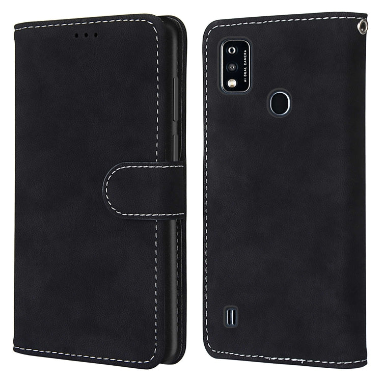 For ZTE Blade A51 Retro Frosted Horizontal Flip PU Leather Case with Holder & Card Slots & Wallet & Photo Frame