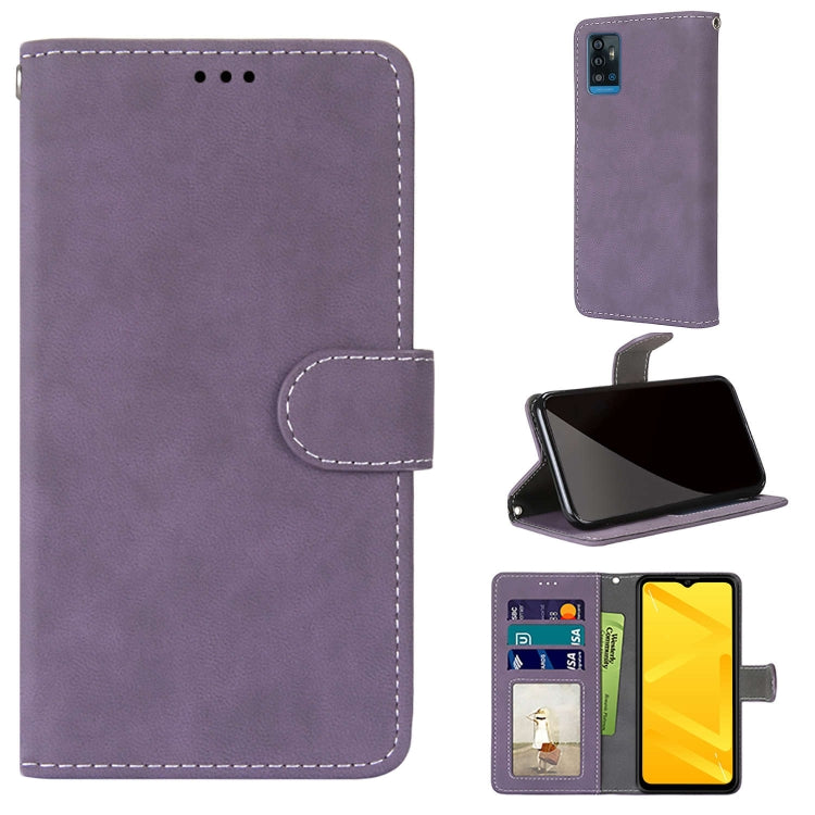 For ZTE Blade A71 Retro Frosted Horizontal Flip PU Leather Case with Holder & Card Slots & Wallet & Photo Frame