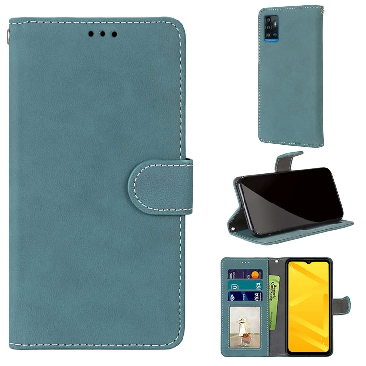 For ZTE Blade A71 Retro Frosted Horizontal Flip PU Leather Case with Holder & Card Slots & Wallet & Photo Frame