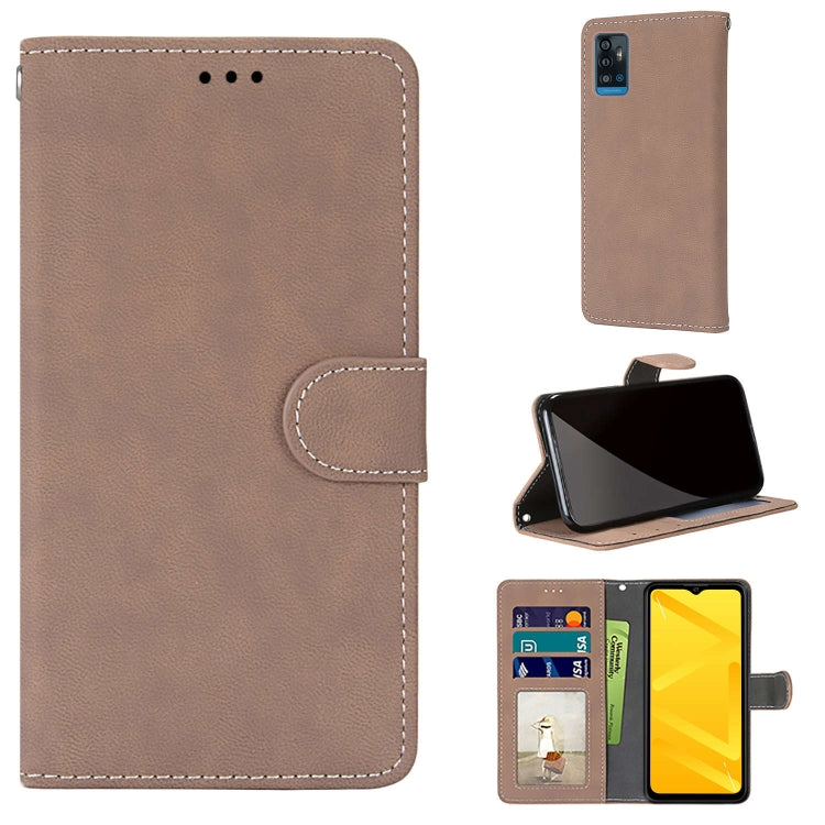For ZTE Blade A71 Retro Frosted Horizontal Flip PU Leather Case with Holder & Card Slots & Wallet & Photo Frame