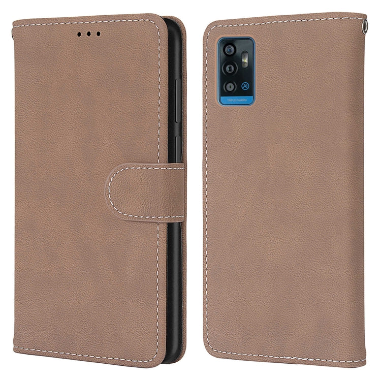For ZTE Blade A71 Retro Frosted Horizontal Flip PU Leather Case with Holder & Card Slots & Wallet & Photo Frame