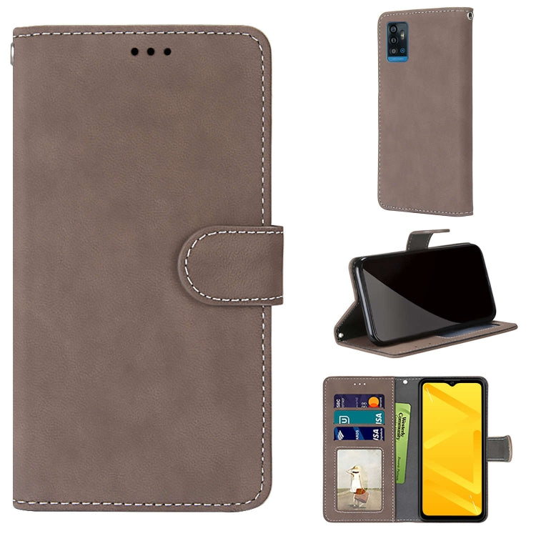For ZTE Blade A71 Retro Frosted Horizontal Flip PU Leather Case with Holder & Card Slots & Wallet & Photo Frame