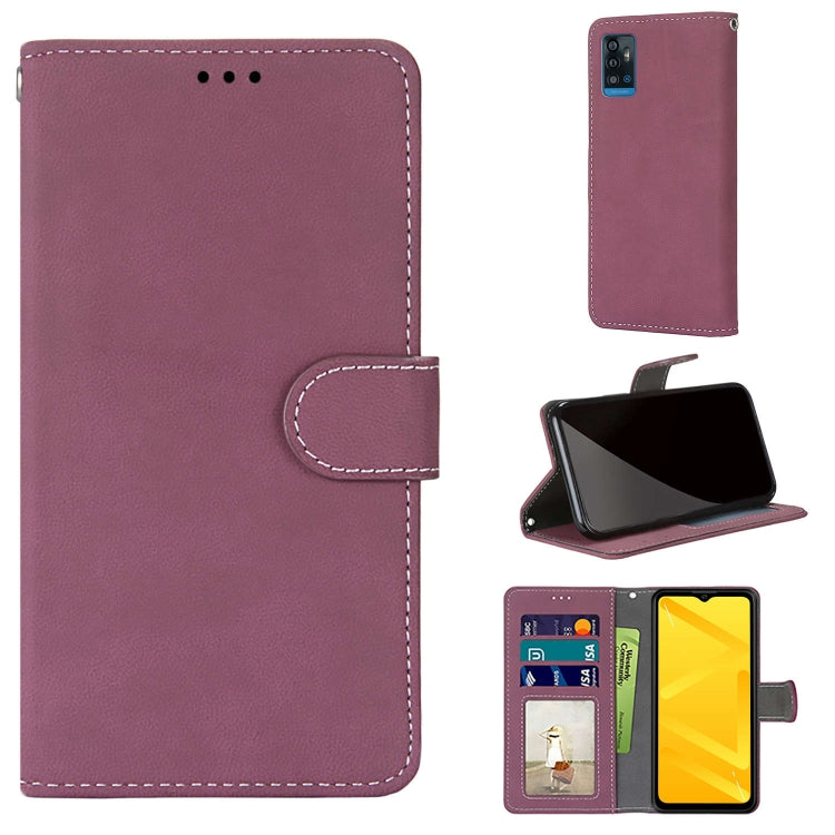 For ZTE Blade A71 Retro Frosted Horizontal Flip PU Leather Case with Holder & Card Slots & Wallet & Photo Frame