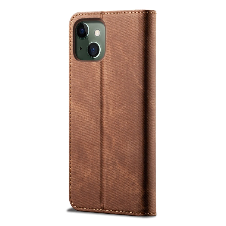 For iPhone 13 mini Denim Texture Casual Style Horizontal Flip Leather Case with Holder & Card Slots & Wallet