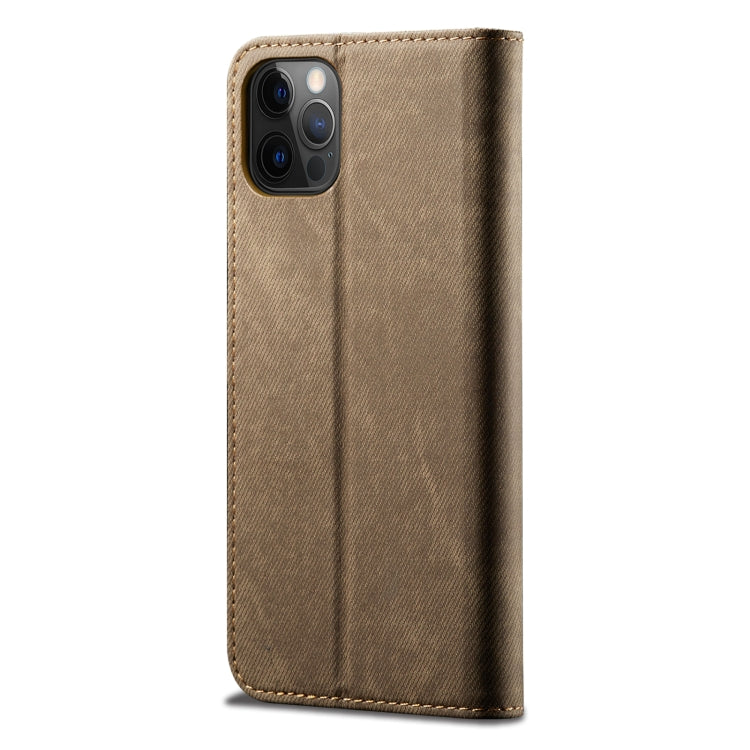 For iPhone 13 Pro Denim Texture Casual Style Horizontal Flip Leather Case with Holder & Card Slots & Wallet