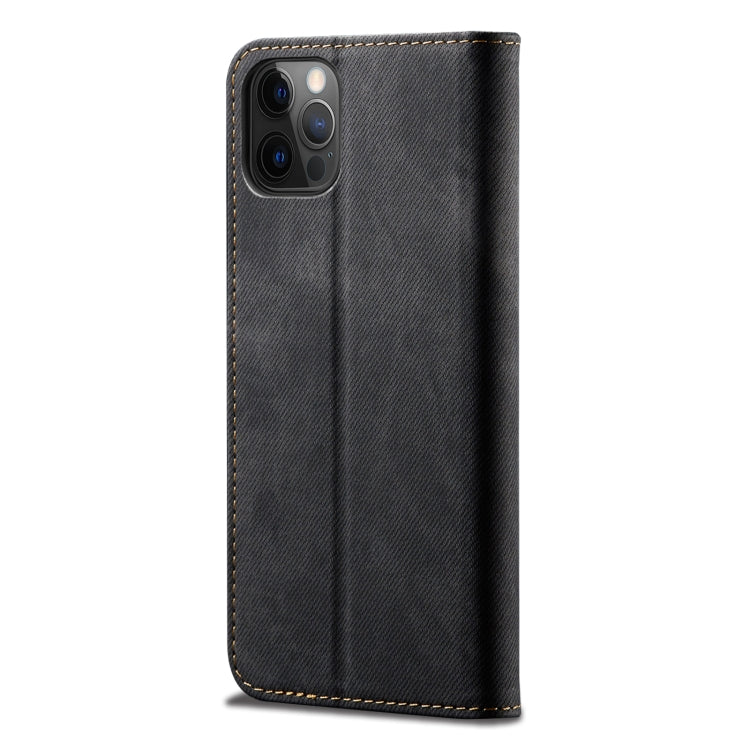 For iPhone 13 Pro Denim Texture Casual Style Horizontal Flip Leather Case with Holder & Card Slots & Wallet