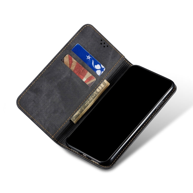 For iPhone 13 Pro Denim Texture Casual Style Horizontal Flip Leather Case with Holder & Card Slots & Wallet