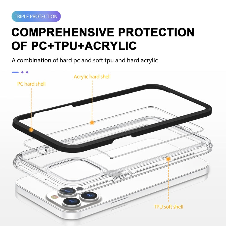 For iPhone 13 Pro Bright Series Clear Acrylic + PC+TPU Shockproof Case