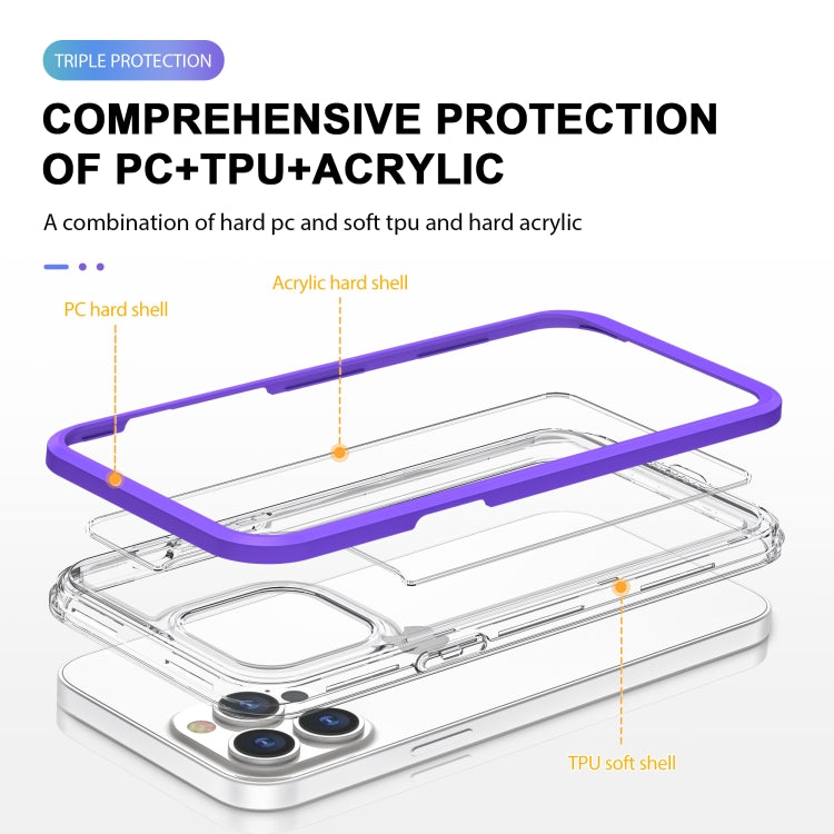 For iPhone 13 Pro Bright Series Clear Acrylic + PC+TPU Shockproof Case