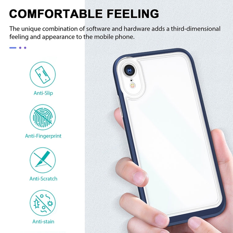 For iPhone XR Bright Series Clear Acrylic + PC+TPU Shockproof Case