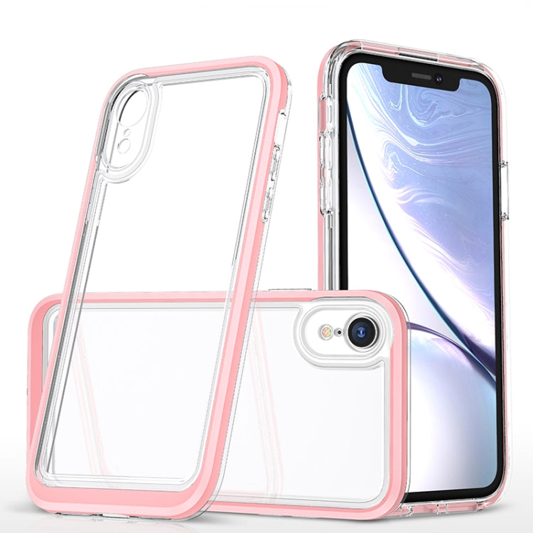 For iPhone XR Bright Series Clear Acrylic + PC+TPU Shockproof Case