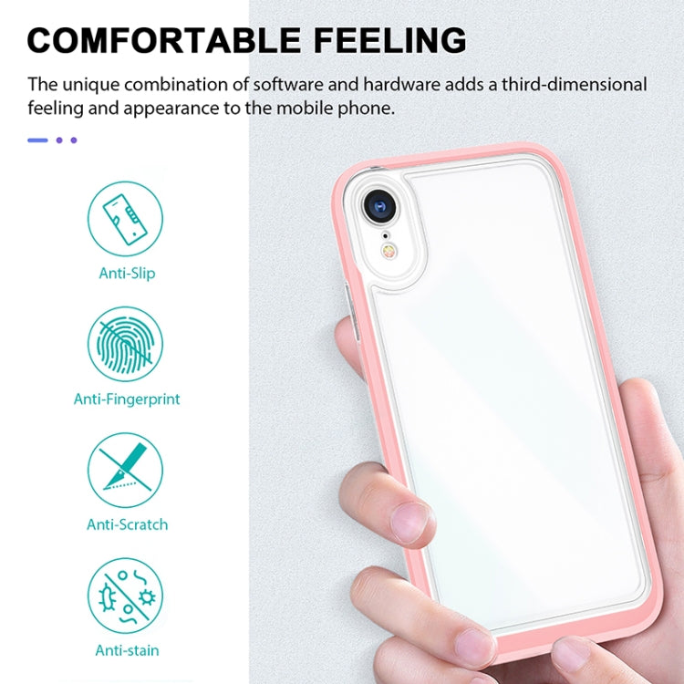 For iPhone XR Bright Series Clear Acrylic + PC+TPU Shockproof Case