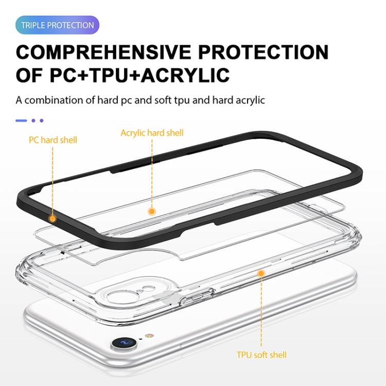 For iPhone XR Bright Series Clear Acrylic + PC+TPU Shockproof Case