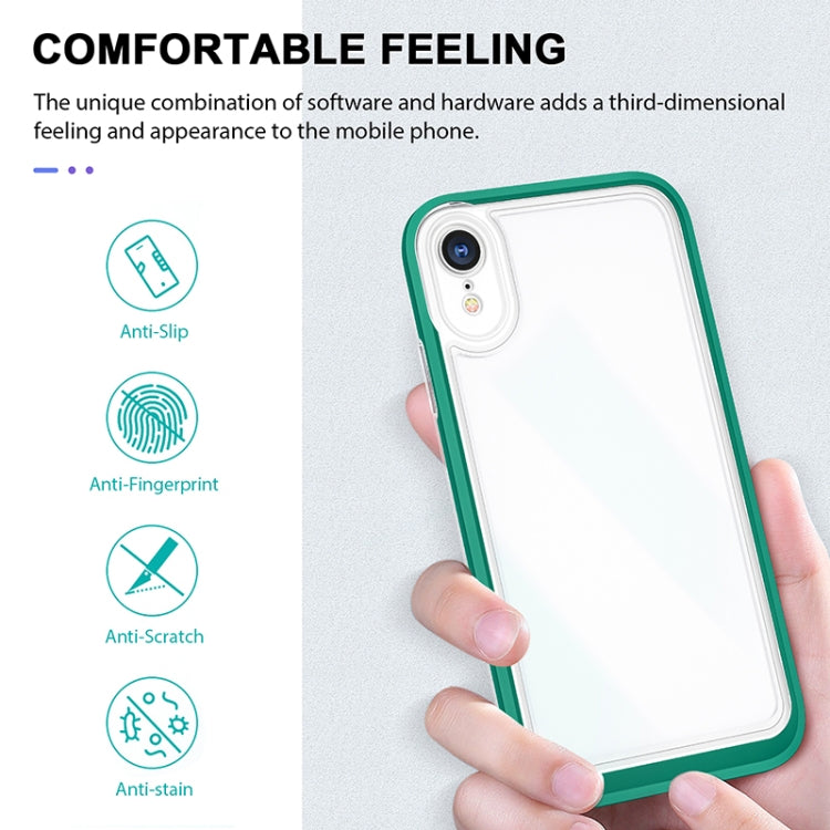 For iPhone XR Bright Series Clear Acrylic + PC+TPU Shockproof Case