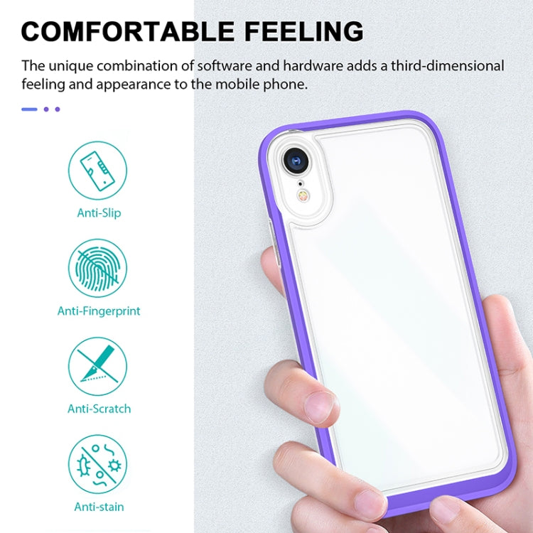 For iPhone XR Bright Series Clear Acrylic + PC+TPU Shockproof Case