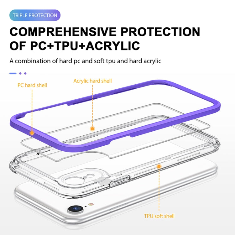 For iPhone XR Bright Series Clear Acrylic + PC+TPU Shockproof Case