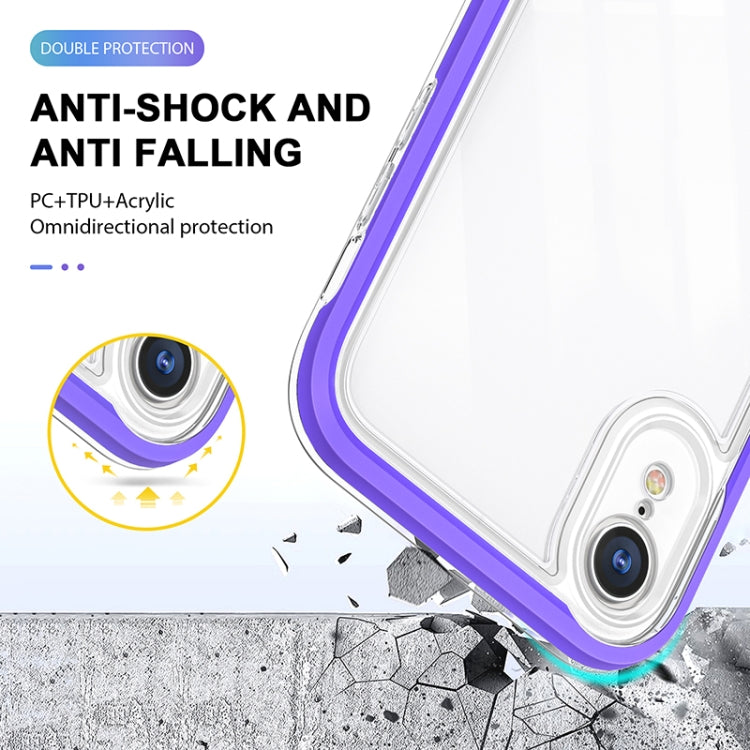 For iPhone XR Bright Series Clear Acrylic + PC+TPU Shockproof Case