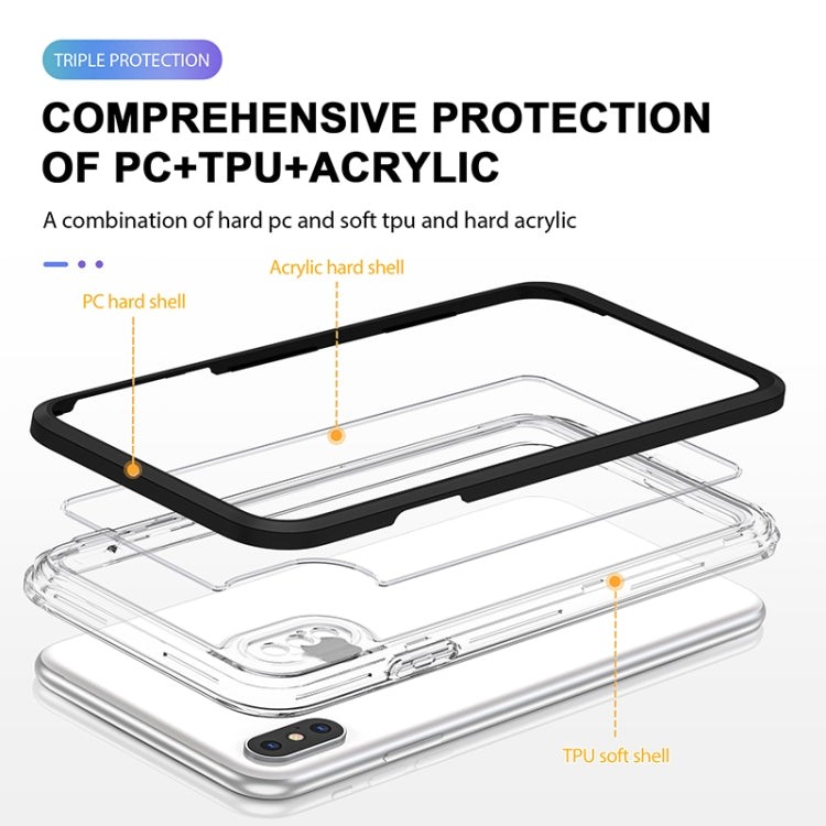 For iPhone XS Max Bright Series Clear Acrylic + PC+TPU Shockproof Case