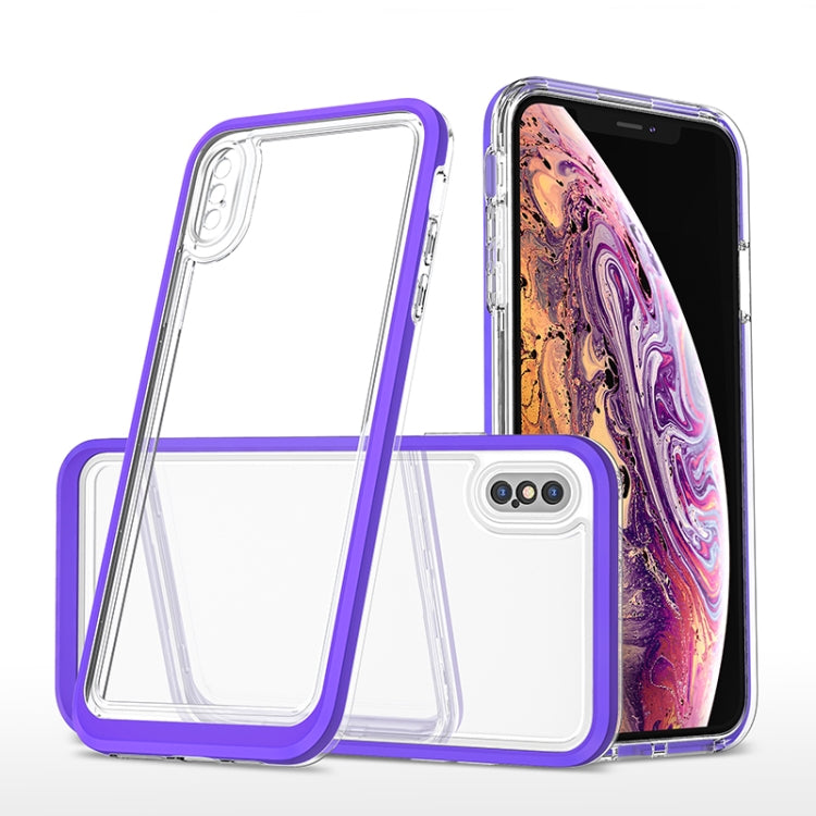 For iPhone XS Max Bright Series Clear Acrylic + PC+TPU Shockproof Case