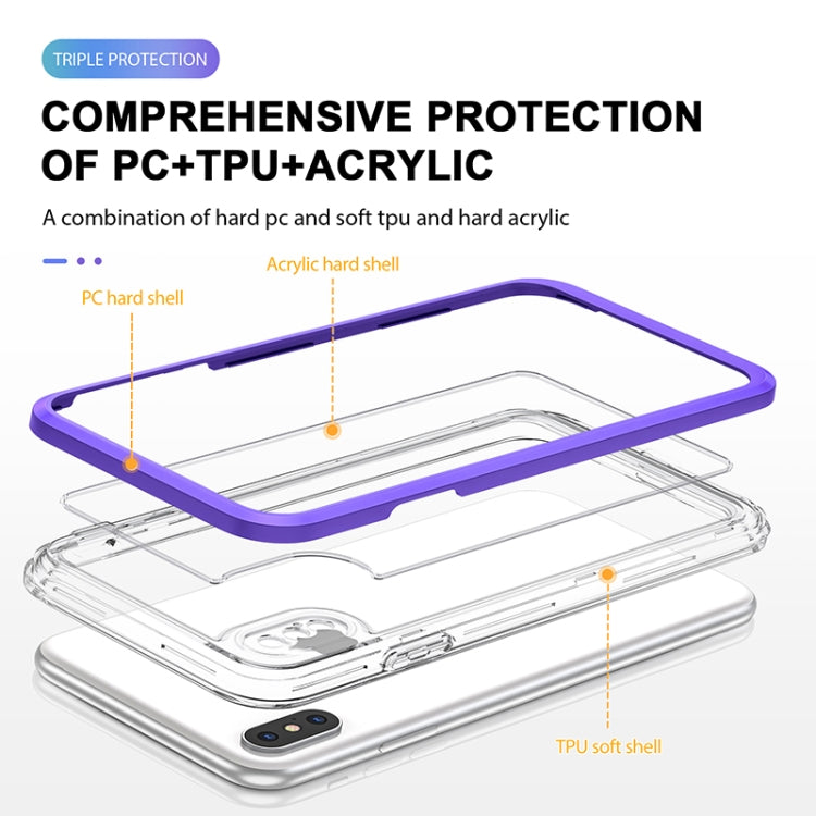 For iPhone XS Max Bright Series Clear Acrylic + PC+TPU Shockproof Case