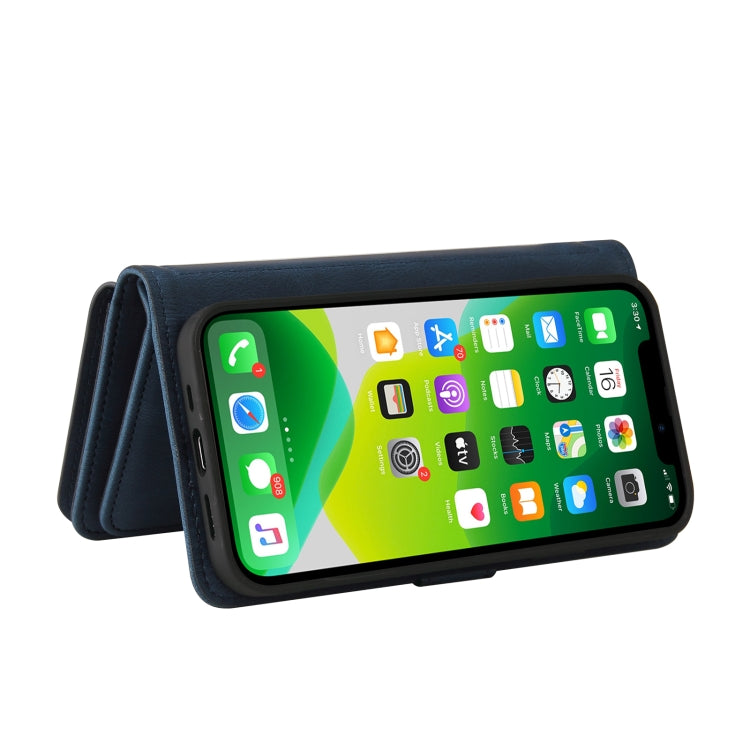 For iPhone 13 Skin Feel PU + TPU Horizontal Flip Leather Case with Holder & 15 Cards Slot & Wallet & Zipper Pocket & Lanyard