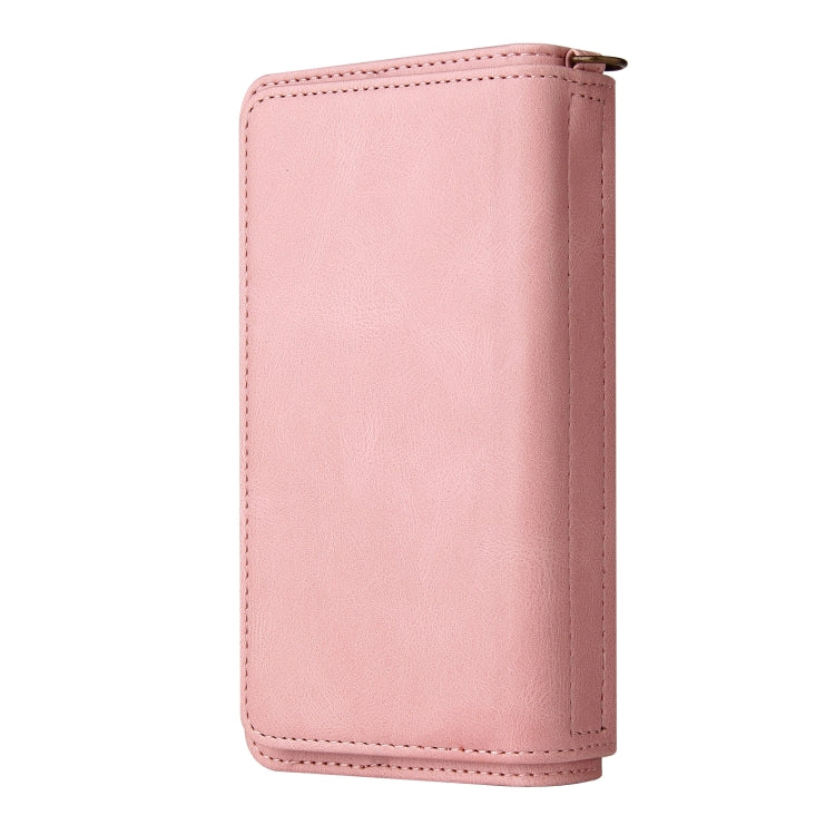 For iPhone 13 Skin Feel PU + TPU Horizontal Flip Leather Case with Holder & 15 Cards Slot & Wallet & Zipper Pocket & Lanyard
