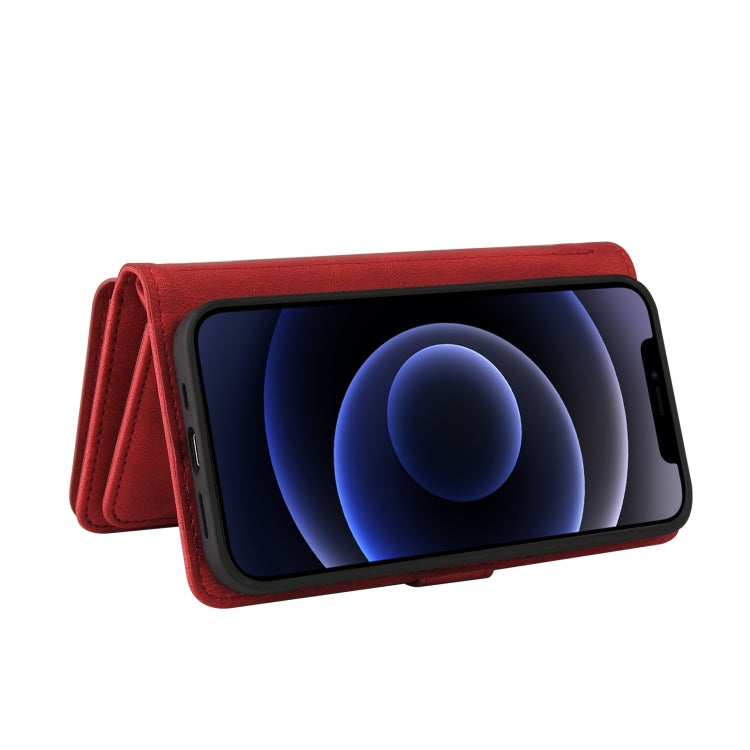 For iPhone 12 mini Skin Feel PU + TPU Horizontal Flip Leather Case with Holder & 15 Cards Slot & Wallet & Zipper Pocket & Lanyard