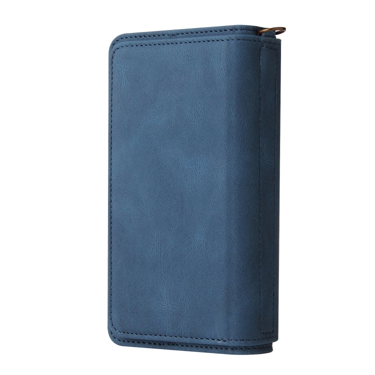 For iPhone 12 mini Skin Feel PU + TPU Horizontal Flip Leather Case with Holder & 15 Cards Slot & Wallet & Zipper Pocket & Lanyard