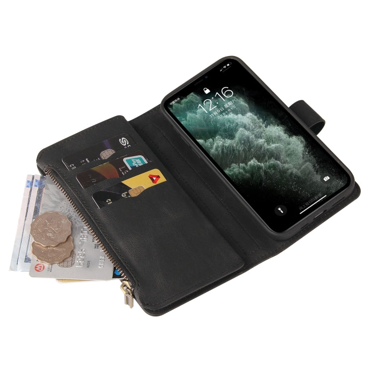 Skin Feel PU + TPU Horizontal Flip Leather Case with Holder & 15 Cards Slot & Wallet & Zipper Pocket & Lanyard For iPhone 11 Pro Max