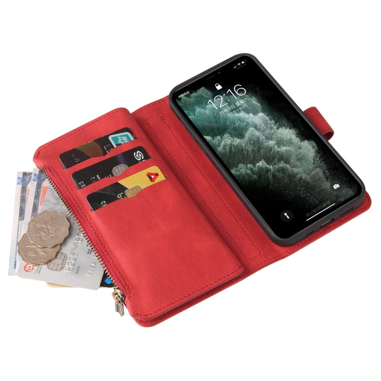 Skin Feel PU + TPU Horizontal Flip Leather Case with Holder & 15 Cards Slot & Wallet & Zipper Pocket & Lanyard For iPhone 11 Pro Max