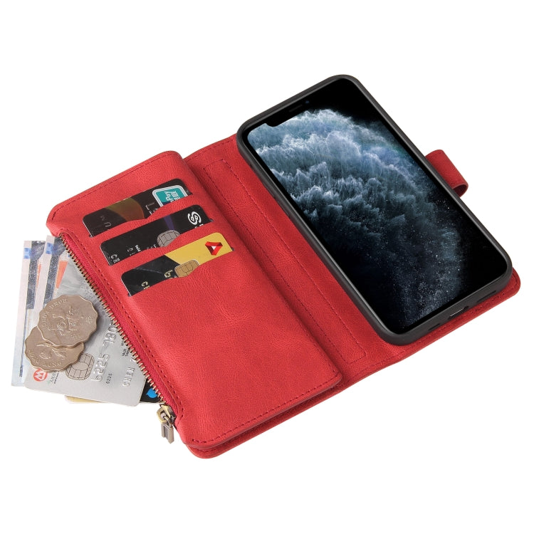Skin Feel PU + TPU Horizontal Flip Leather Case with Holder & 15 Cards Slot & Wallet & Zipper Pocket & Lanyard For iPhone 11 Pro