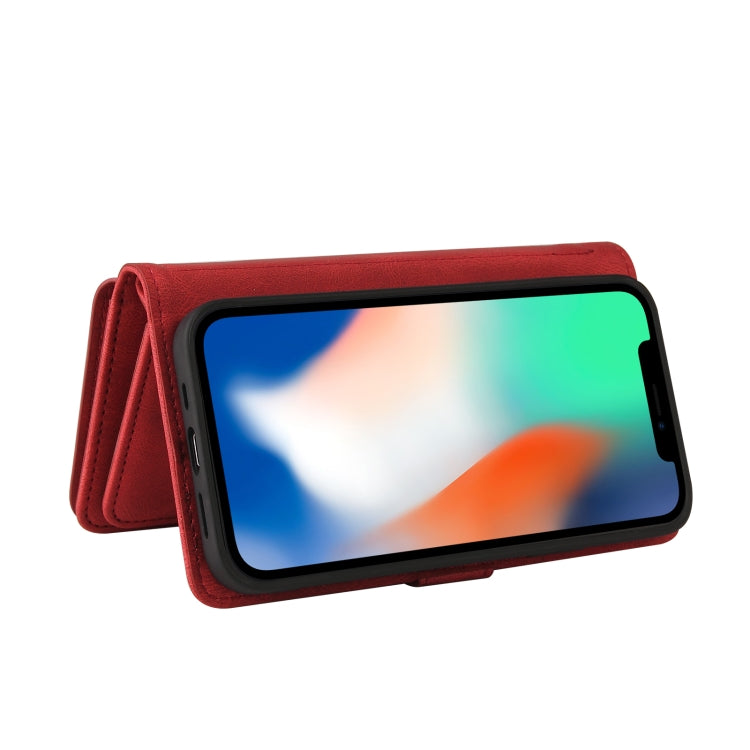 For iPhone X / XS Skin Feel PU + TPU Horizontal Flip Leather Case with Holder & 15 Cards Slot & Wallet & Zipper Pocket & Lanyard