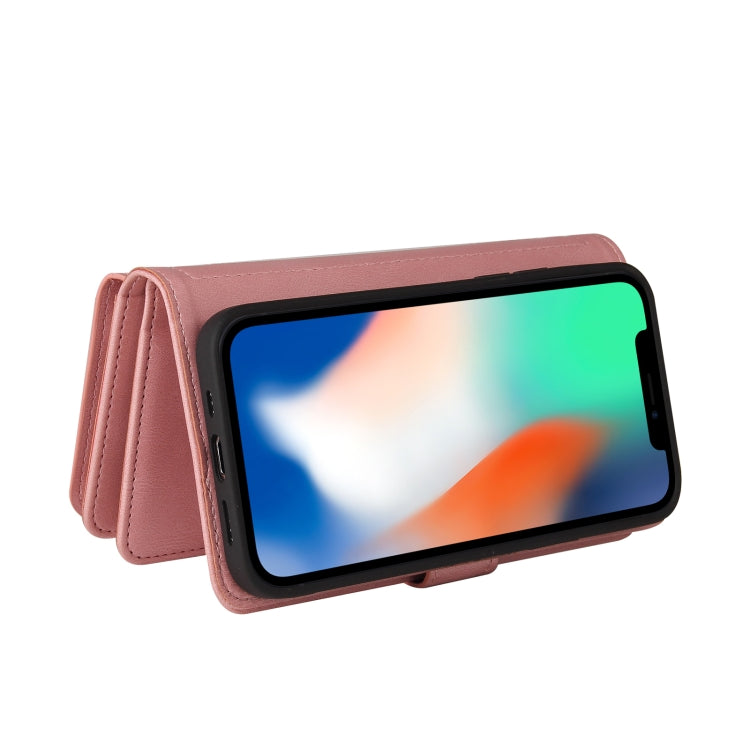 For iPhone X / XS Skin Feel PU + TPU Horizontal Flip Leather Case with Holder & 15 Cards Slot & Wallet & Zipper Pocket & Lanyard