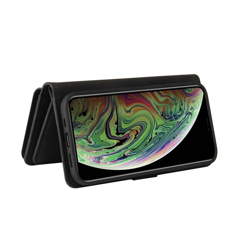 For iPhone XS Max Skin Feel PU + TPU Horizontal Flip Leather Case with Holder & 15 Cards Slot & Wallet & Zipper Pocket & Lanyard