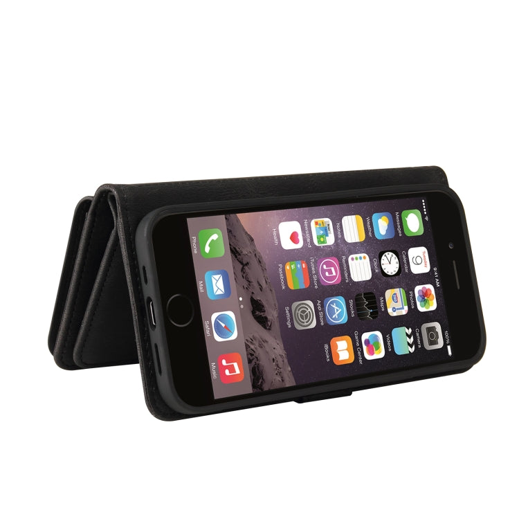 For iPhone SE 2022 / SE 2020 / 8 / 7 Skin Feel PU + TPU Horizontal Flip Leather Case with Holder & 15 Cards Slot & Wallet & Zipper Pocket & Lanyard