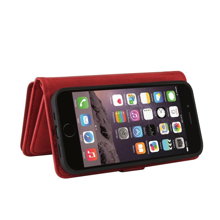 For iPhone SE 2022 / SE 2020 / 8 / 7 Skin Feel PU + TPU Horizontal Flip Leather Case with Holder & 15 Cards Slot & Wallet & Zipper Pocket & Lanyard