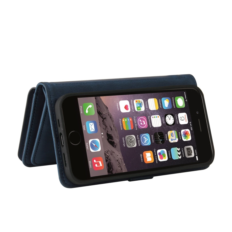 For iPhone SE 2022 / SE 2020 / 8 / 7 Skin Feel PU + TPU Horizontal Flip Leather Case with Holder & 15 Cards Slot & Wallet & Zipper Pocket & Lanyard