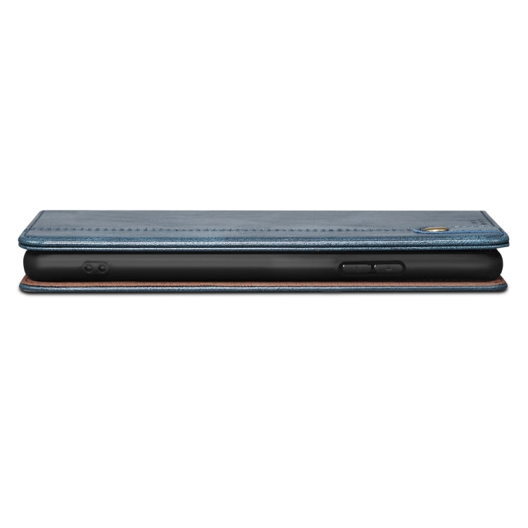 For iPhone 13 Simple Wax Crazy Horse Texture Horizontal Flip Leather Case with Card Slots & Wallet