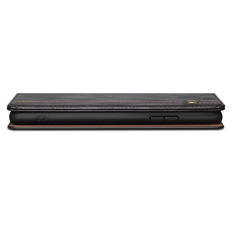 For iPhone 13 Simple Wax Crazy Horse Texture Horizontal Flip Leather Case with Card Slots & Wallet