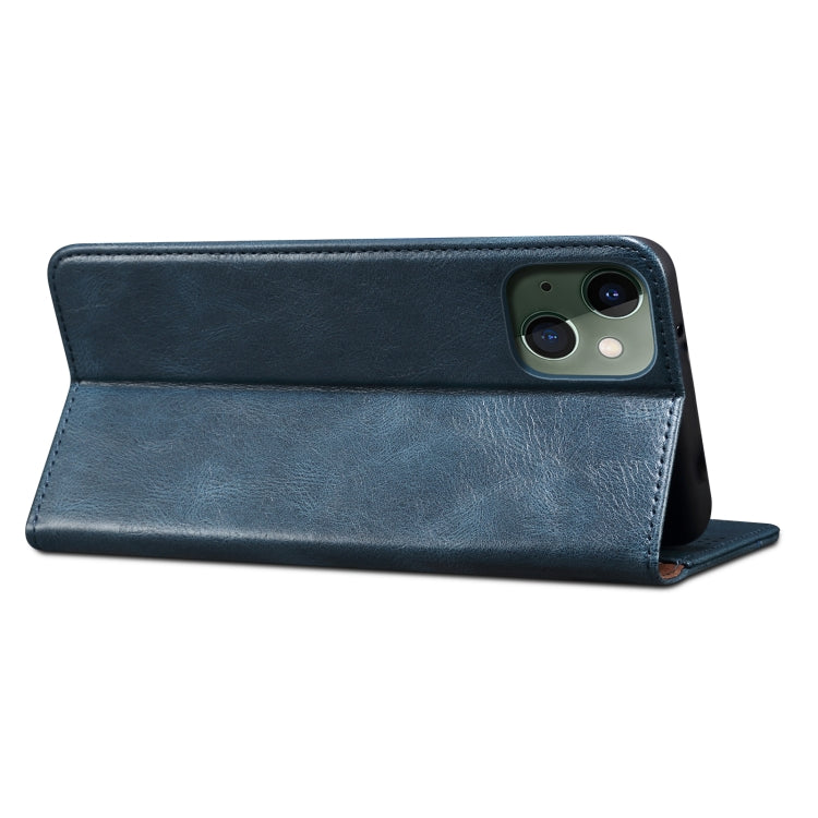 For iPhone 13 mini Simple Wax Crazy Horse Texture Horizontal Flip Leather Case with Card Slots & Wallet