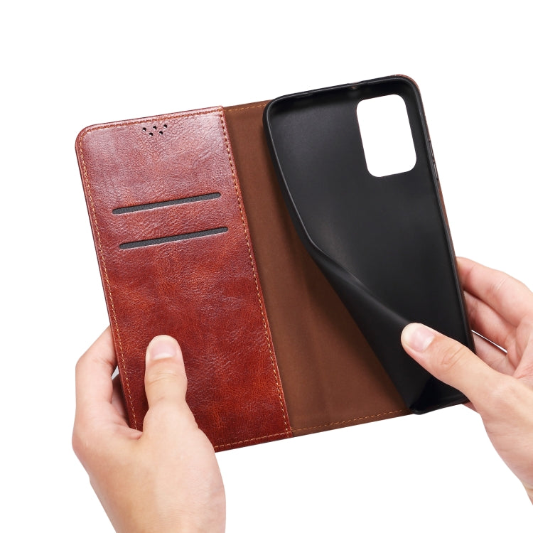 For iPhone 13 mini Simple Wax Crazy Horse Texture Horizontal Flip Leather Case with Card Slots & Wallet